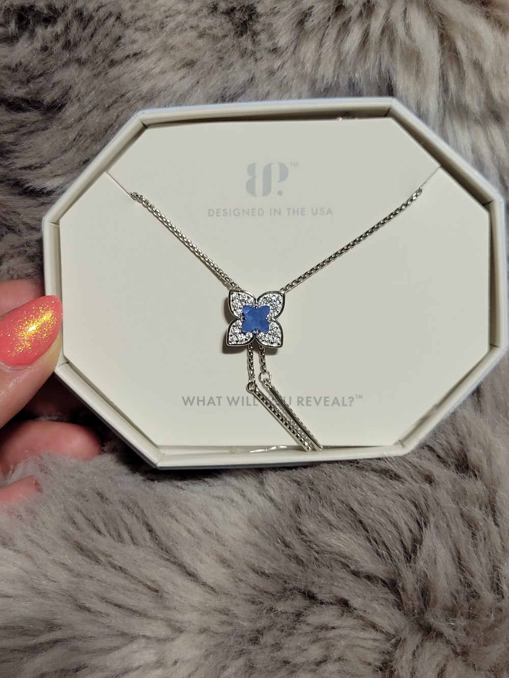 .:☆Ultra Rare Unicorn Blue☆:. Crystal Flower Pendant Necklace